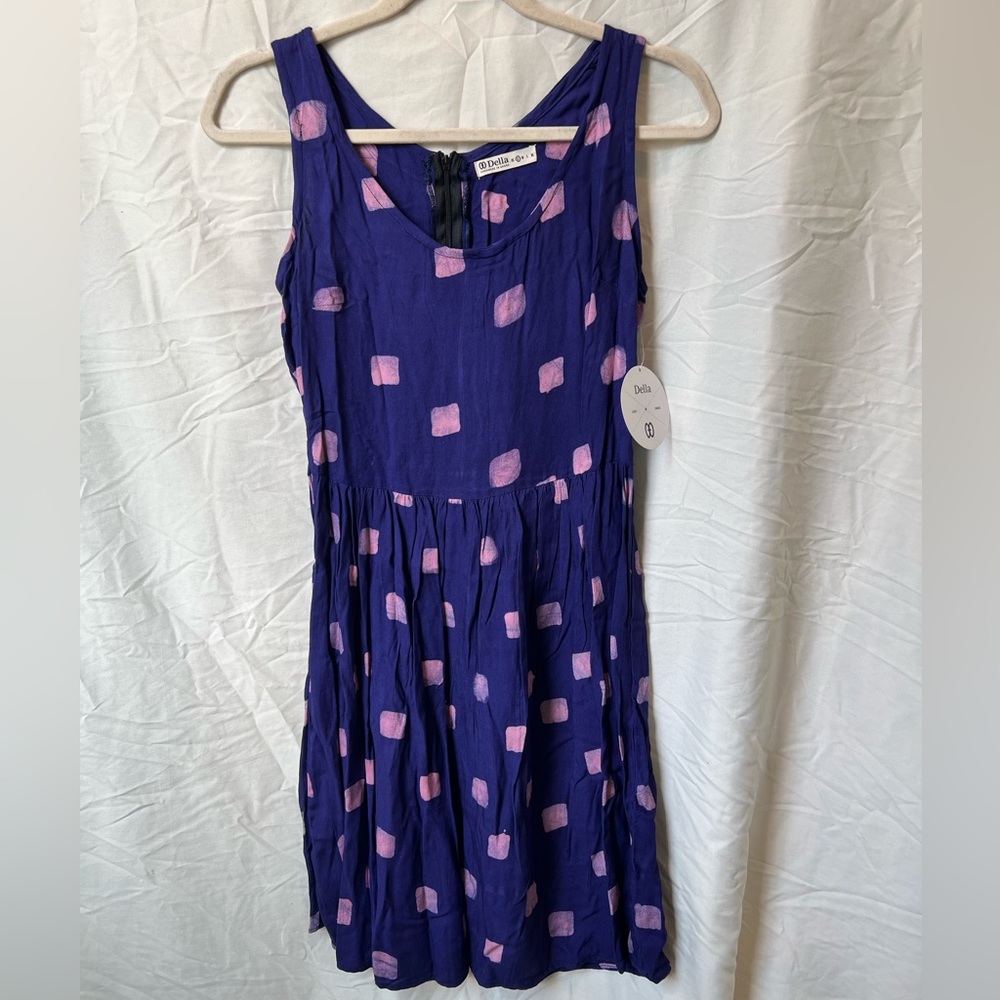 Purple and lilac polka dot dress